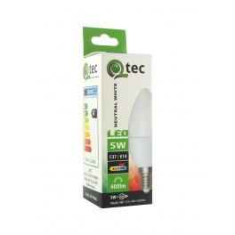 Q-TEC LED E14 5W 400lm C37 4200K gyertya izzó 180° A+
